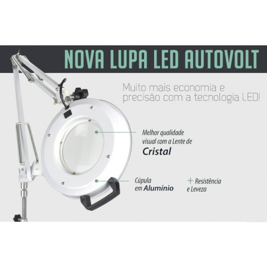 Lupa com iluminação em Led - Tripé ESTEK - 2