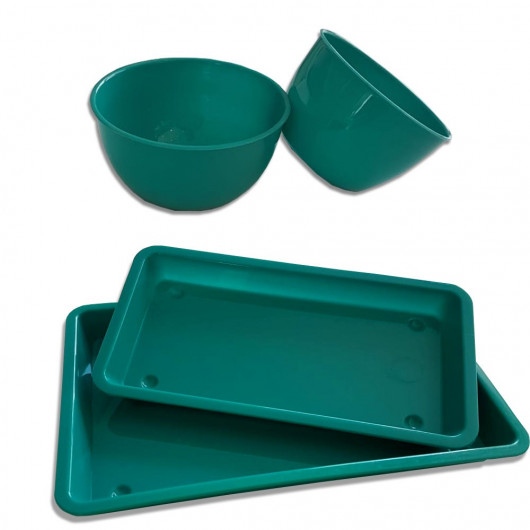 KIT Auxiliar com 2 Bandejas e 2 Cubas - Verde