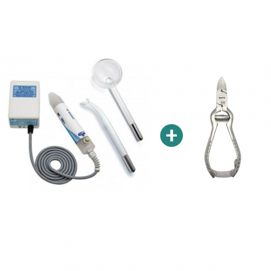 Alta frequência HF com 2 Eletrodos para Podologia + Alicate com mola Solingen