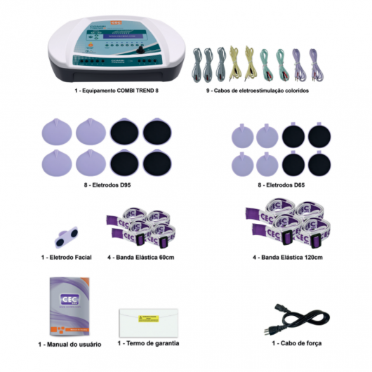 Combi Trend 8 CECBRA - Multicorrentes 8 Canais + Facial - Bivolt - 2