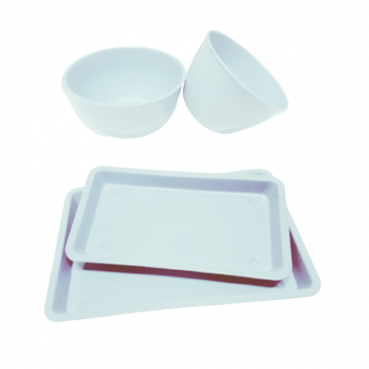 KIT Auxiliar com 2 Bandejas e 2 Cubas - Branco