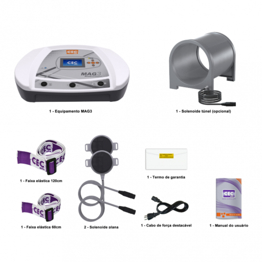MAG 3 CECBRA- Aparelho de Magnetoterapia com 3 Canais -Bivolt - 3