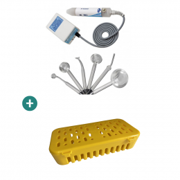 Combo Podologia - Alta Frequência HF Ibramed Para Podologia + Estojo para Esterilização Amarelo
