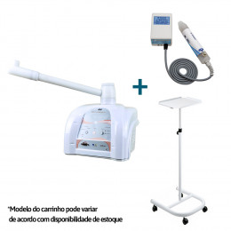 Combo Dermosteam 110v + Alta Frequência HF + Carrinho Para Vapor