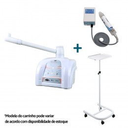 Combo Dermosteam 220v + Alta Frequência HF + Carrinho Para Vapor