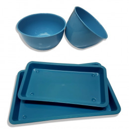 KIT Auxiliar com 2 Bandejas e 2 Cubas - Azul